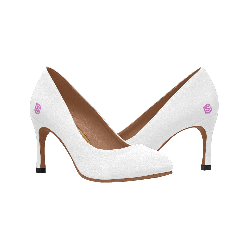 pink logo Women's High Heels (Model 048)