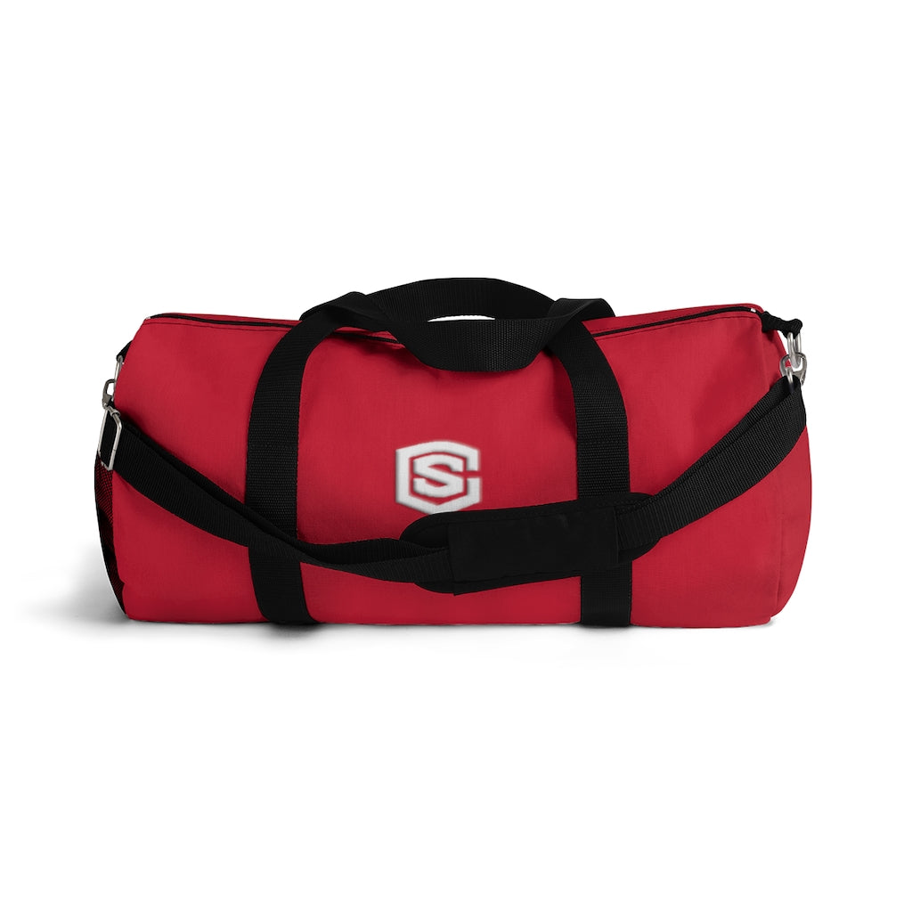 Red Duffel Bag White Logo