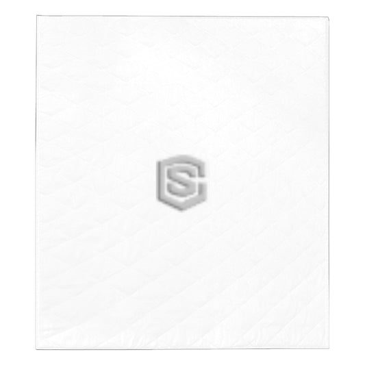 WHITE CUSTOM QUILT SILVER LOGO Custom Quilt  70" x 80"