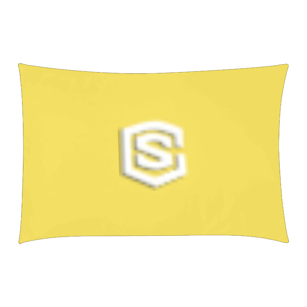 Yellow Duvet Cover White Logo 3-Piece Bedding Set (1 Duvet Cover 86"x70"; 2 Pillowcases 20"x30")(One Side)
