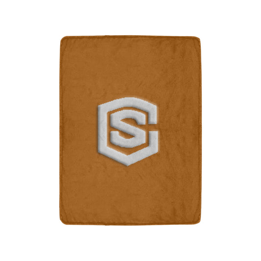 Brown Ultra-Soft Micro Fleece Blanket with Silver Logo Ultra-Soft Micro Fleece Blanket 30"x40"
