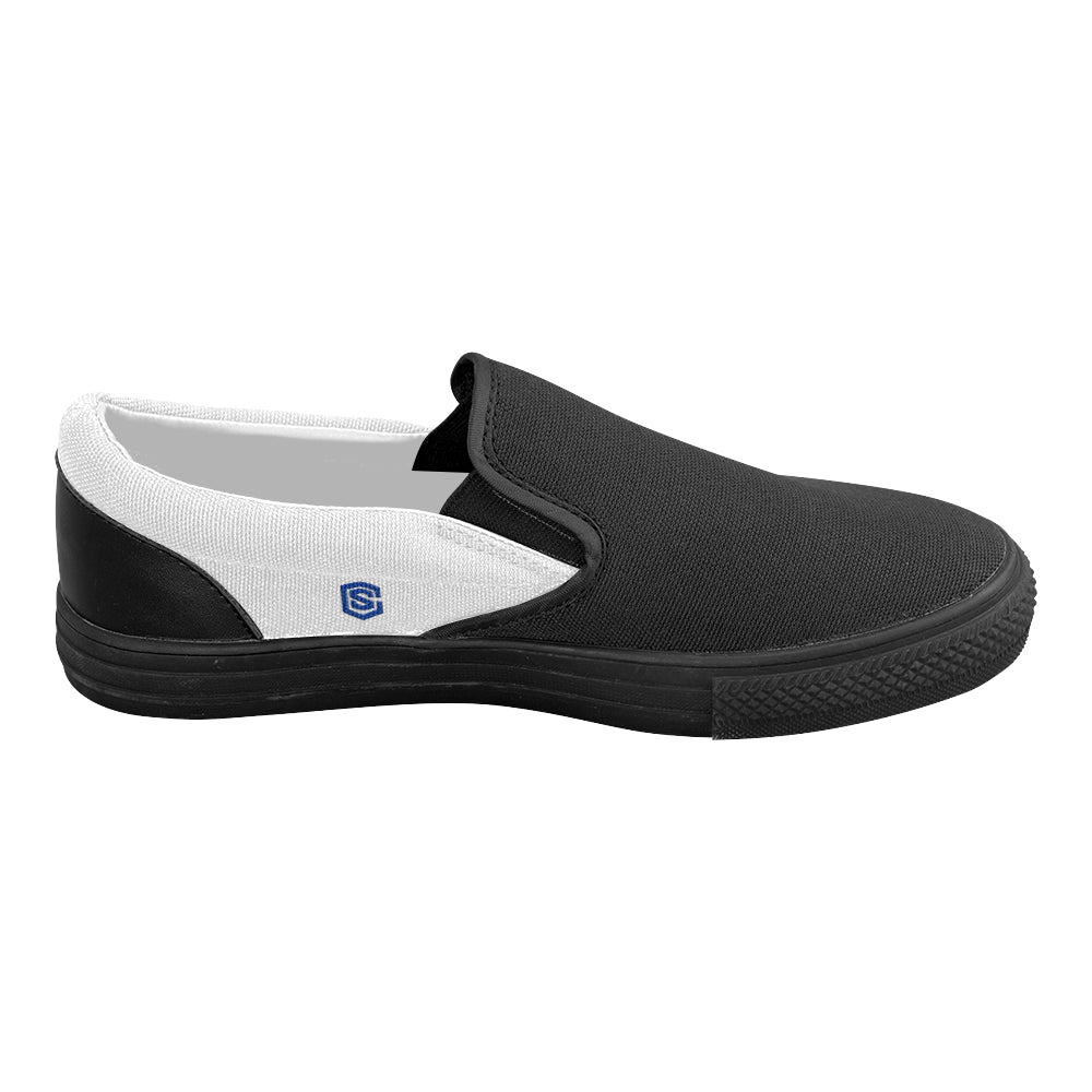 blue logo Women's Slip-on Canvas Shoes (Model 019)