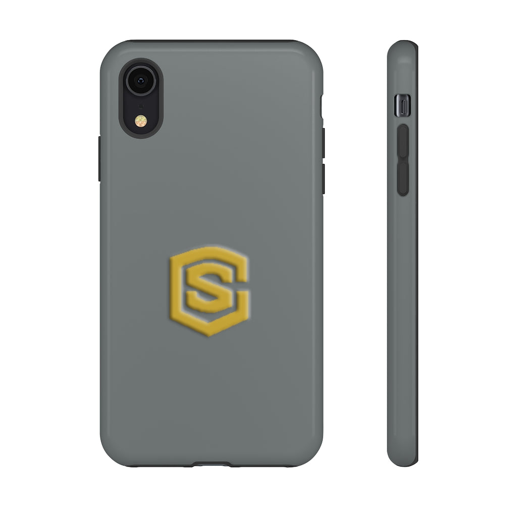 Grey Tough Cases Gold Logo