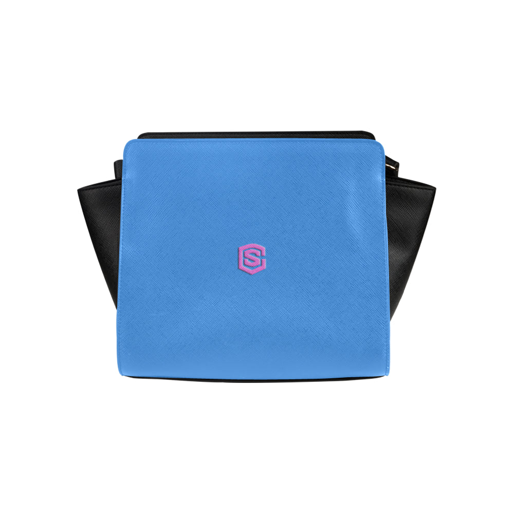 BLUE SATCHEL BAG pink logo Satchel Bag (Model 1635)