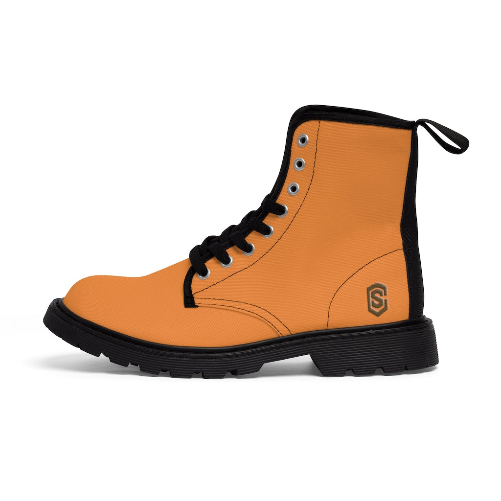 Orange Men's Canvas Boots Grey Logo