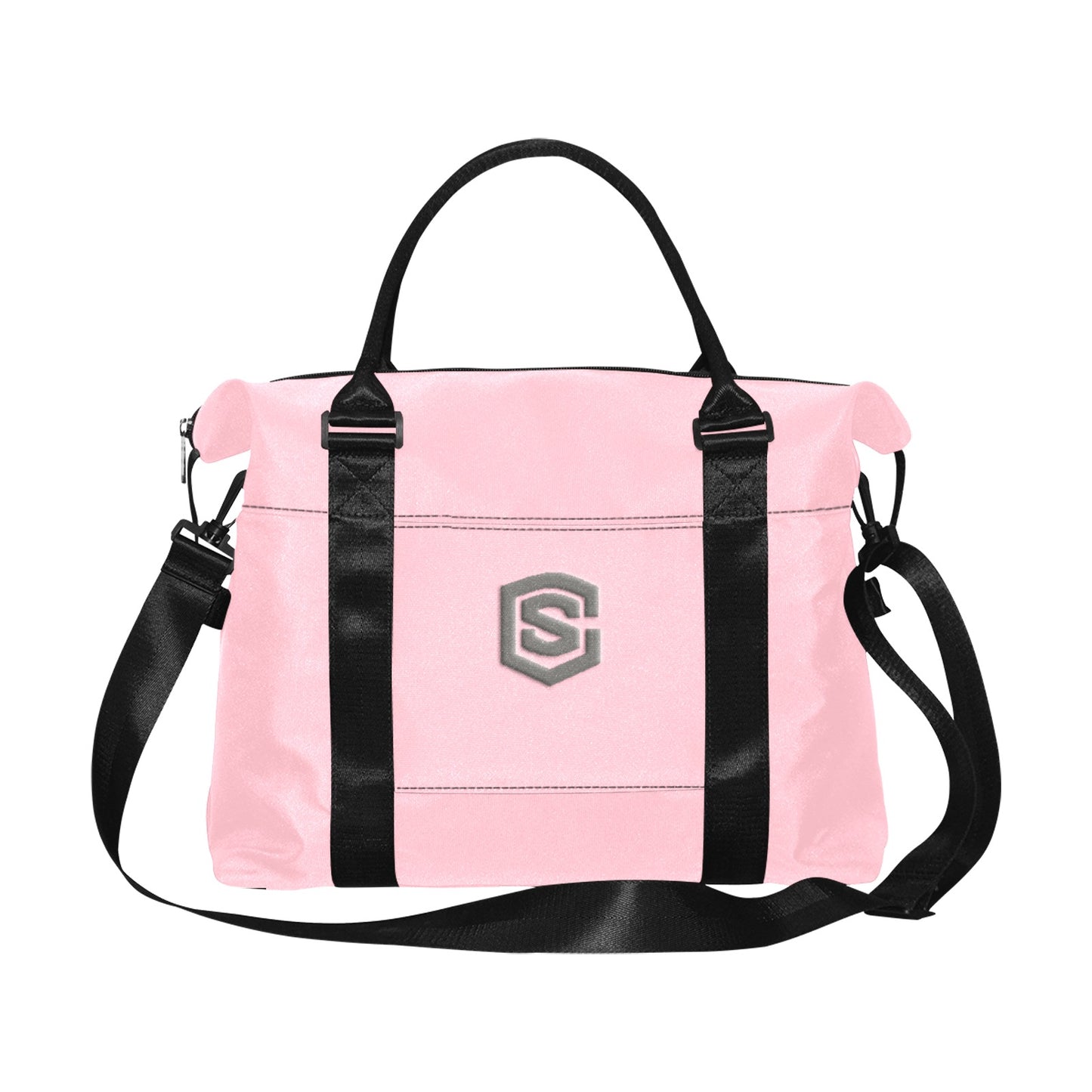 Pink Large Capacity Duffle Bag With Grey Logo Large Capacity Duffle Bag(Model1715)