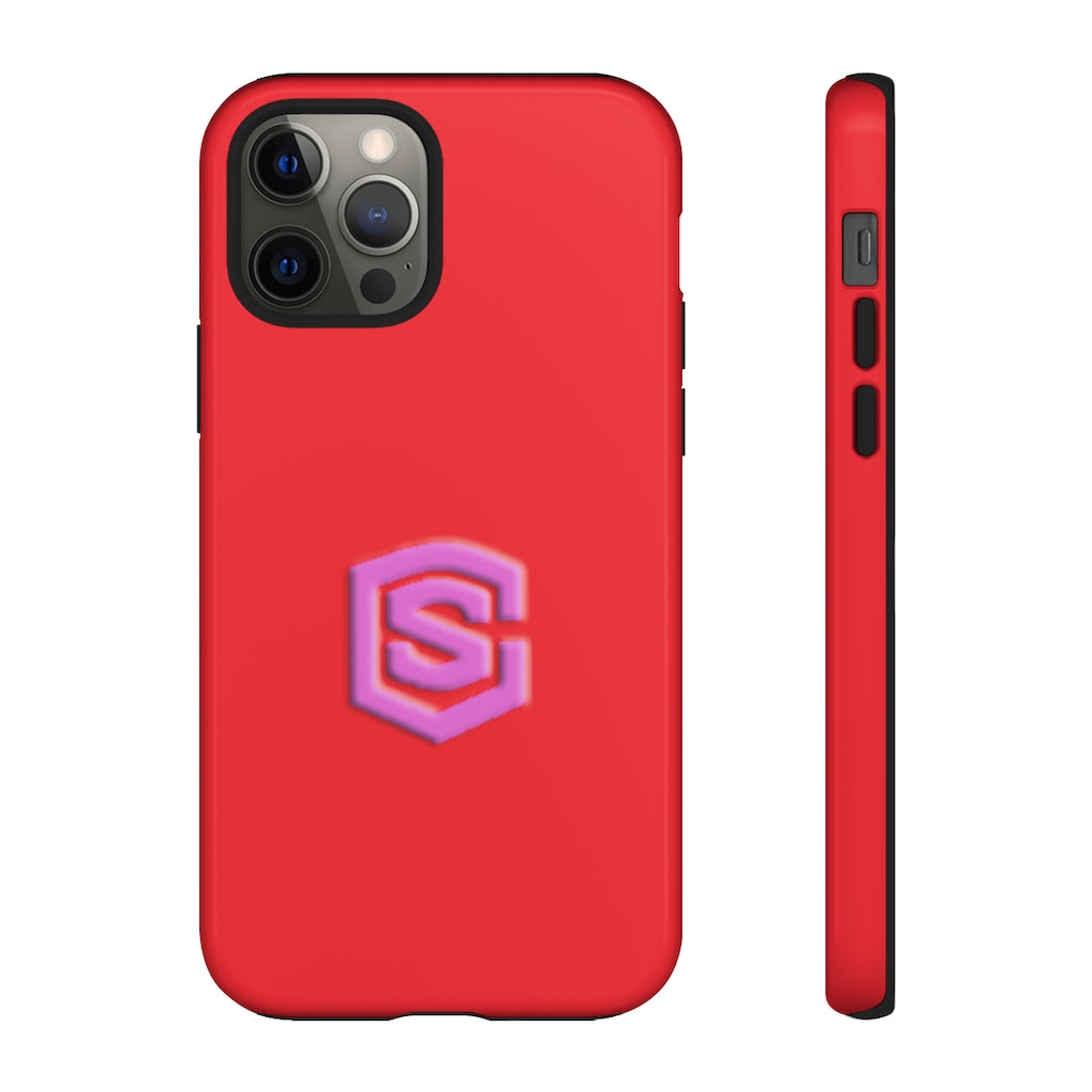 Red Tough Cases Pink Logo