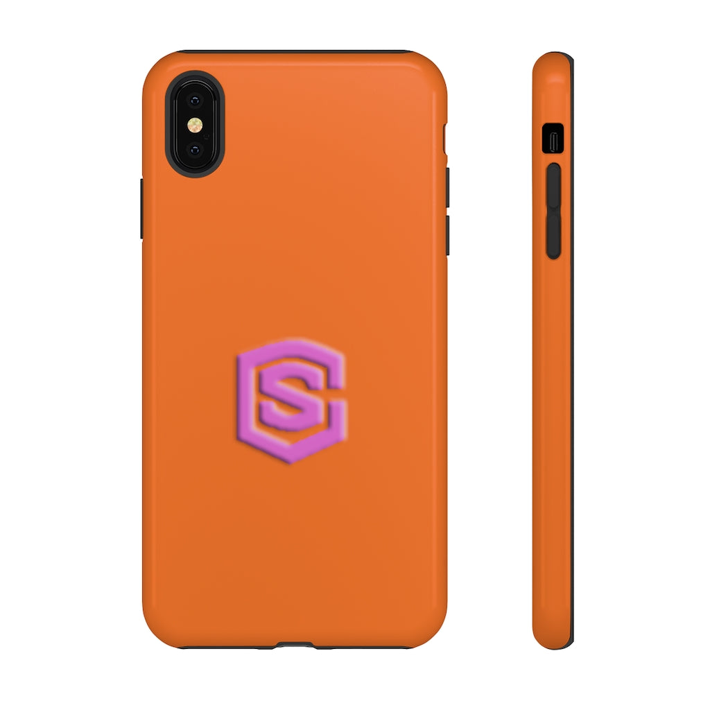 Orange Tough Cases Pink Logo
