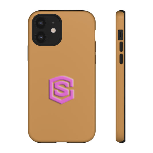 Brown Tough Cases Pink Logo