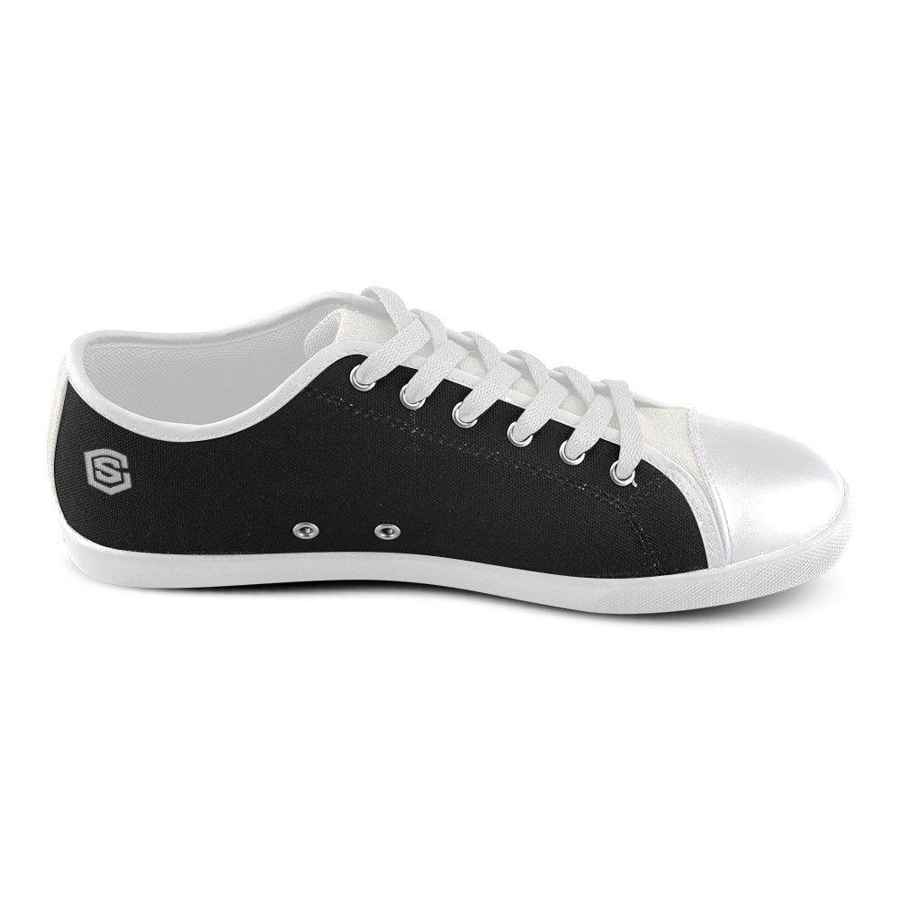 silver logo Women's Canvas Shoes (Model 016)