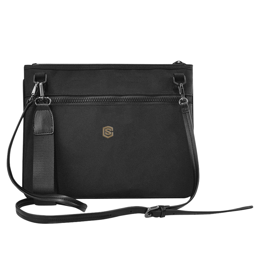 BLACK SLIM CLUTCH BAG brown logo Slim Clutch Bag (Model 1668)