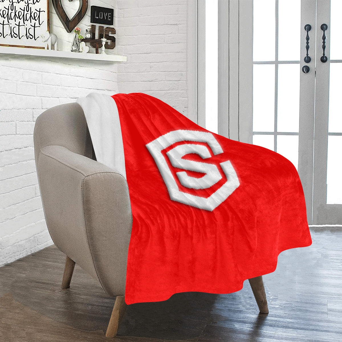 Red Ultra-Soft Micro Fleece Blanket with White Logo Ultra-Soft Micro Fleece Blanket 30"x40"
