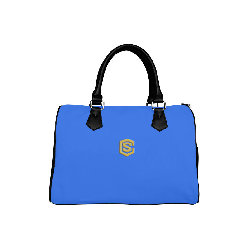 BLUE HANDBAG gold logo Boston Handbag (Model 1621)