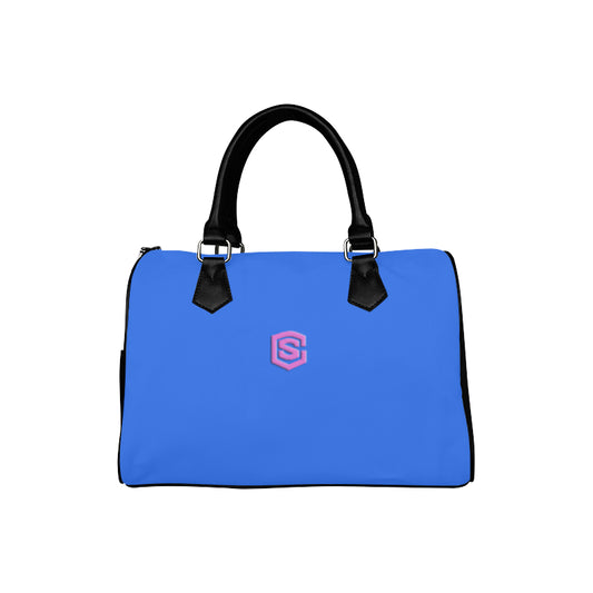 BLUE HANDBAG pink logo Boston Handbag (Model 1621)