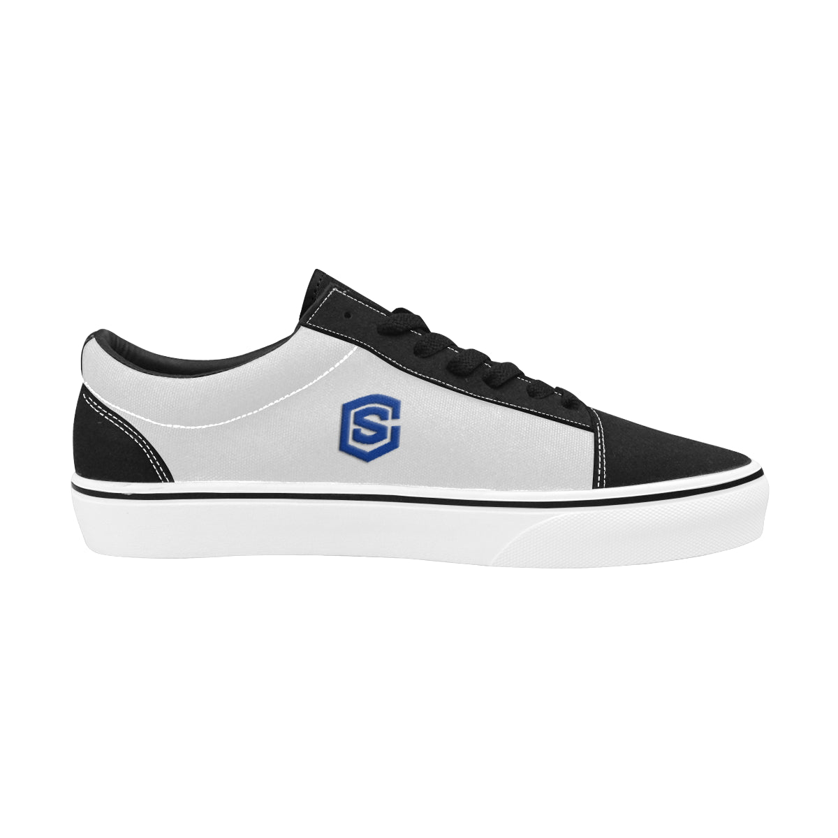 blue logo Men's Low Top Skateboarding Shoes (Model E001-2)