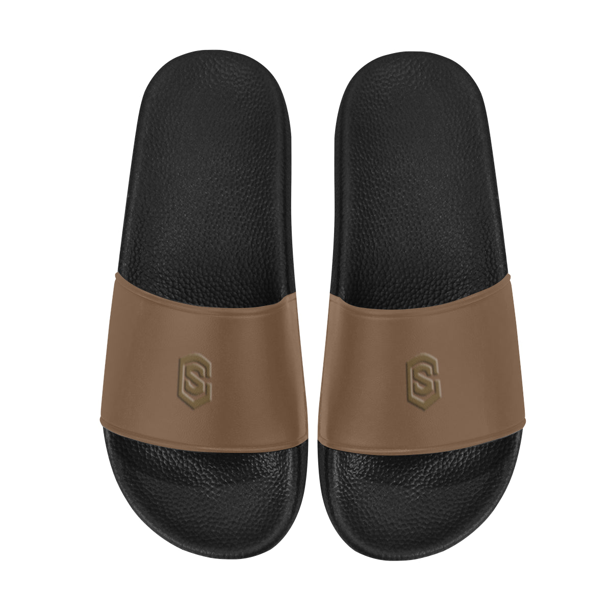 brown logo Men's Slide Sandals (Model 057)