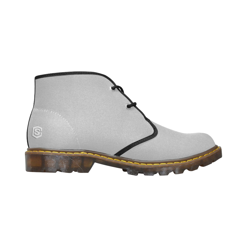 white logo Women's Canvas Chukka Boots (Model 2402-1)