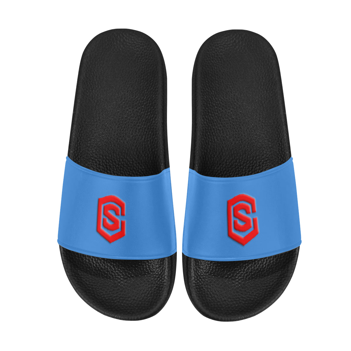 red logo Men's Slide Sandals (Model 057)