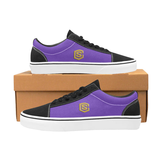gold logo Men's Low Top Skateboarding Shoes (Model E001-2)