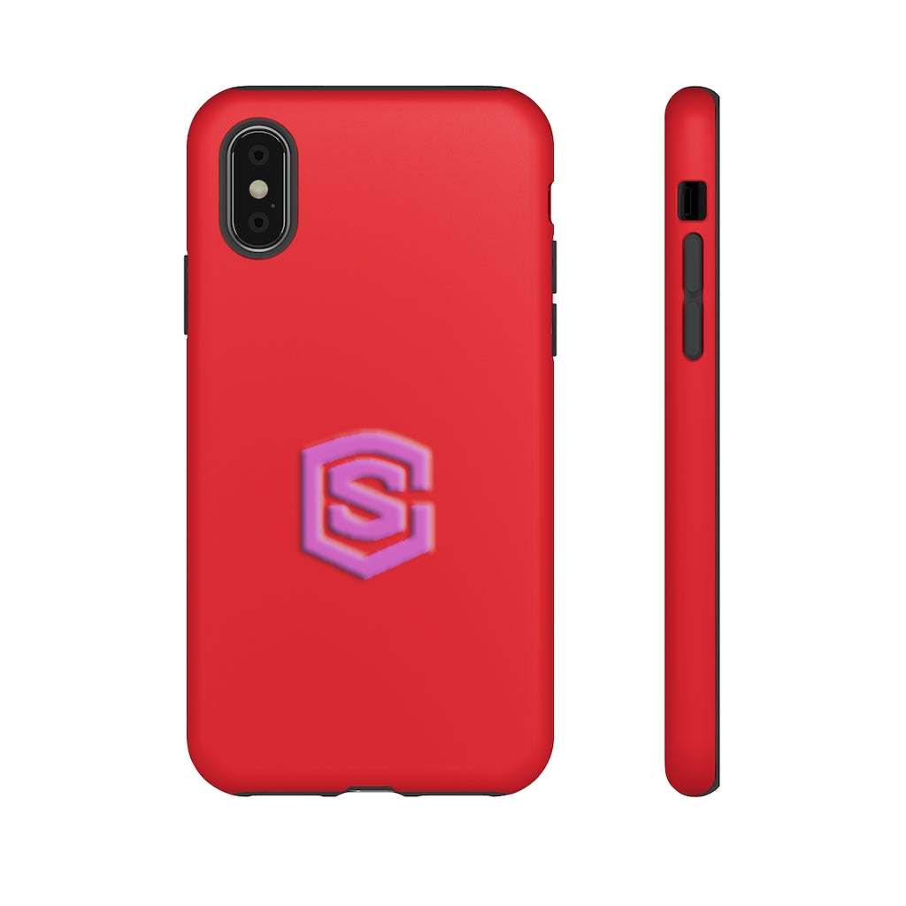 Red Tough Cases Pink Logo