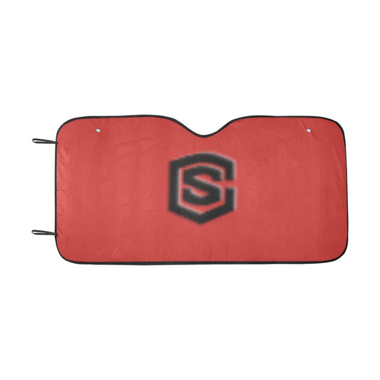 RED  AUTO SUN SHADE WITH BLACK LOGO Auto Sun Shade 55" x 29.53"