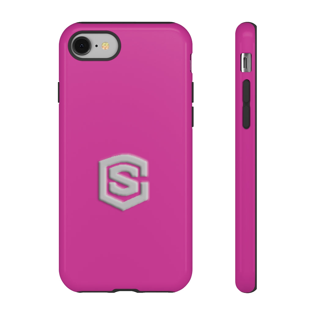 Pink Tough Cases Silver Logo