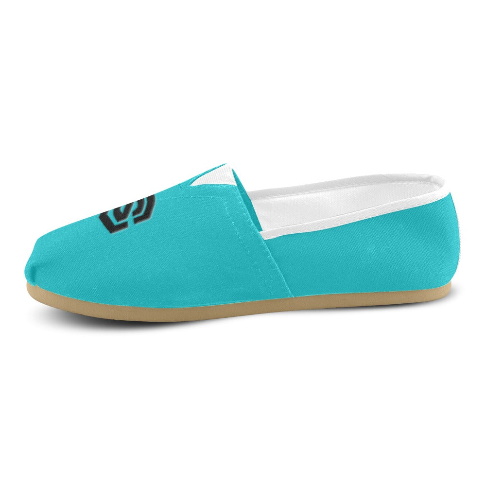 PINK Casual Canvas Women's WITH BLACK LOGO Casual Canvas Women's Shoes (Model 004) (Designs are mirrored)