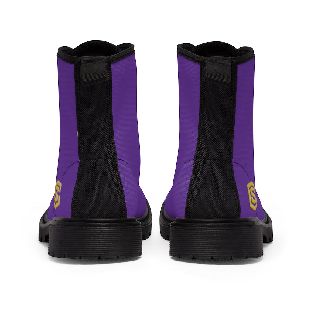 Violet Men's Canvas Boots Gold Logo