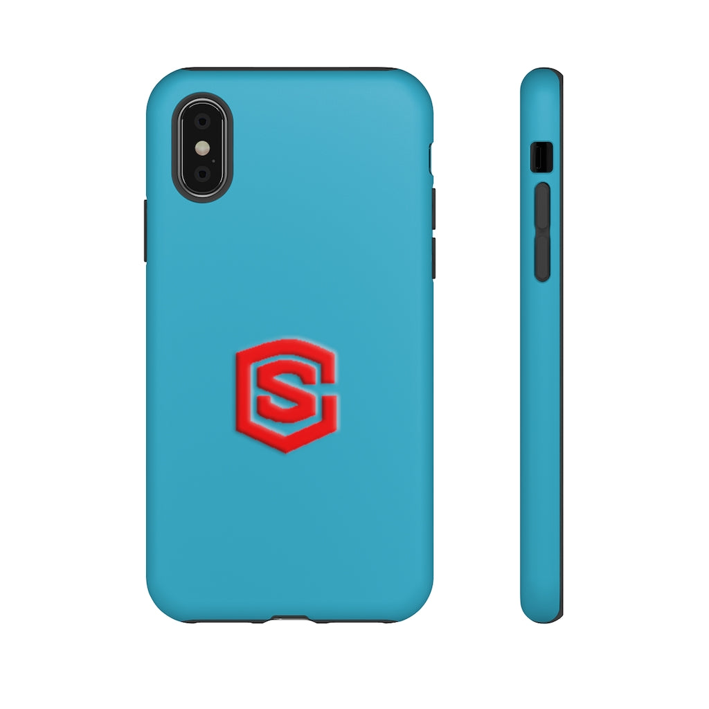 Blue Tough Cases Red Logo