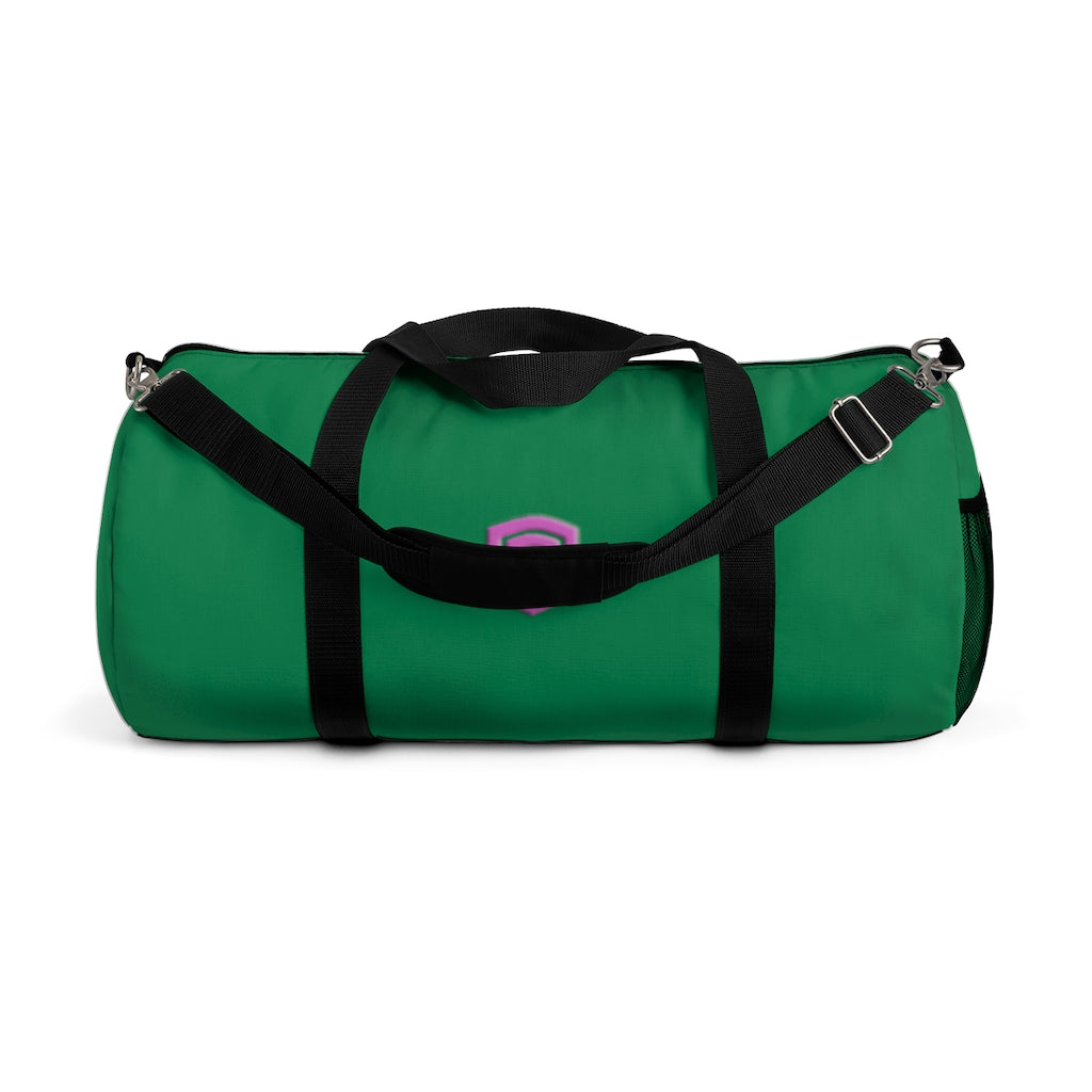 Green Duffel Bag Pink Logo