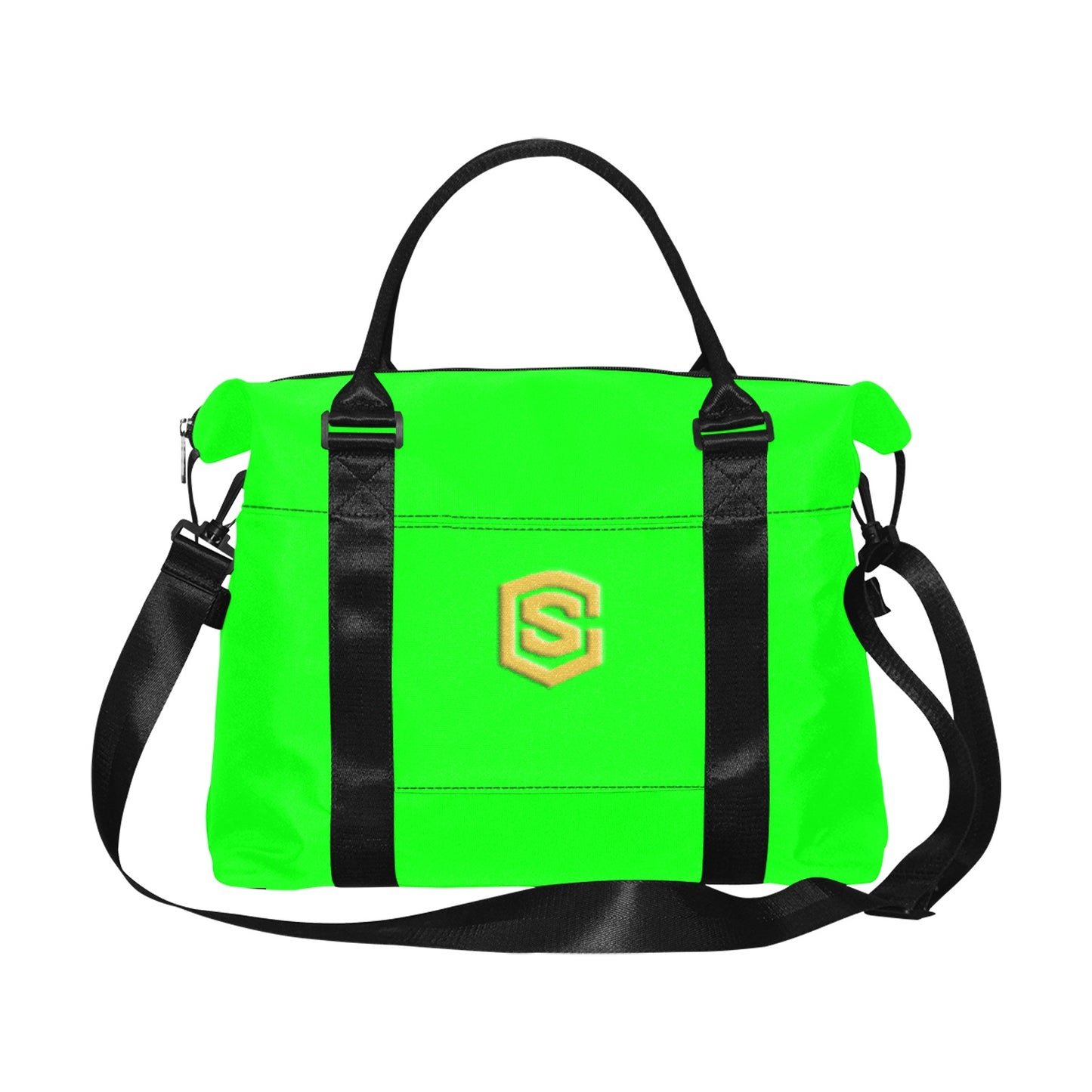 Green Large Capacity Duffle Bag With Gold Logo Large Capacity Duffle Bag(Model1715)
