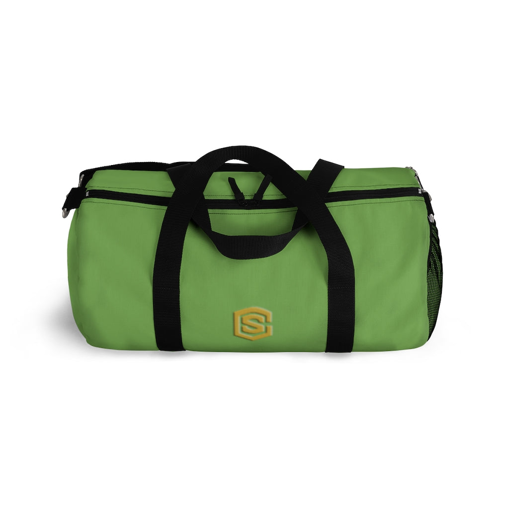 Green Duffel Bag Gold Logo
