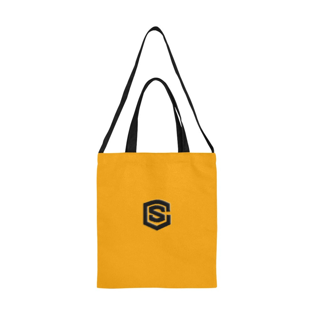 Orange All Over Print Canvas Tote Bag With Black Logo All Over Print Canvas Tote Bag(Model1698)(Medium)
