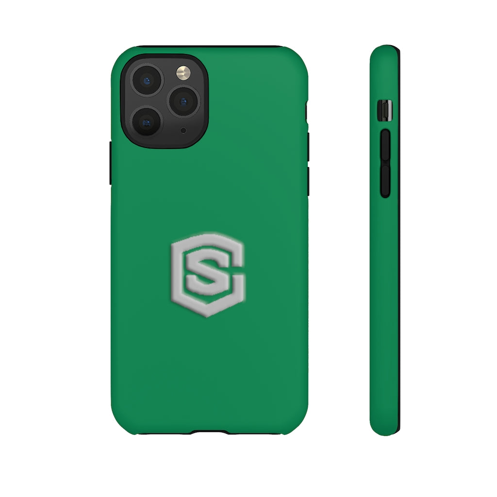 Green Tough Cases Silver Logo