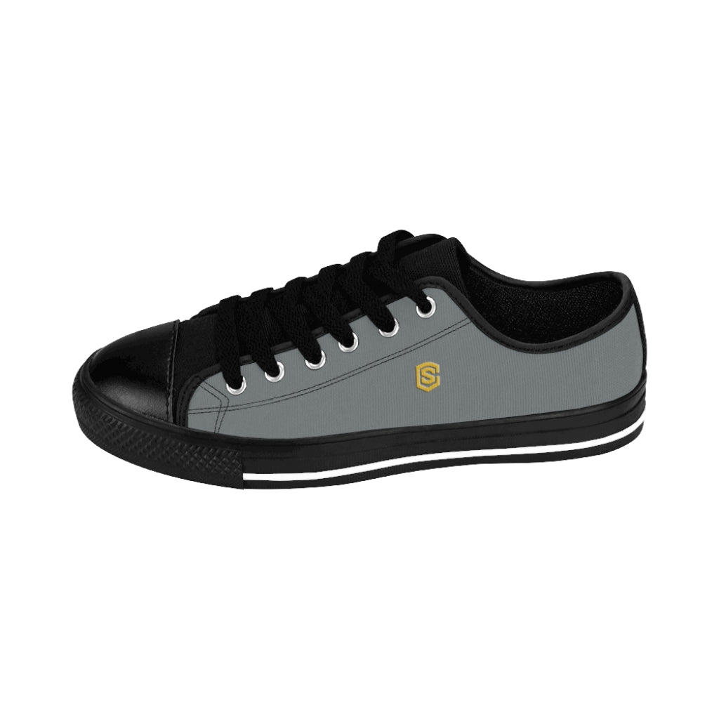 Grey Men's Sneakers golden logo