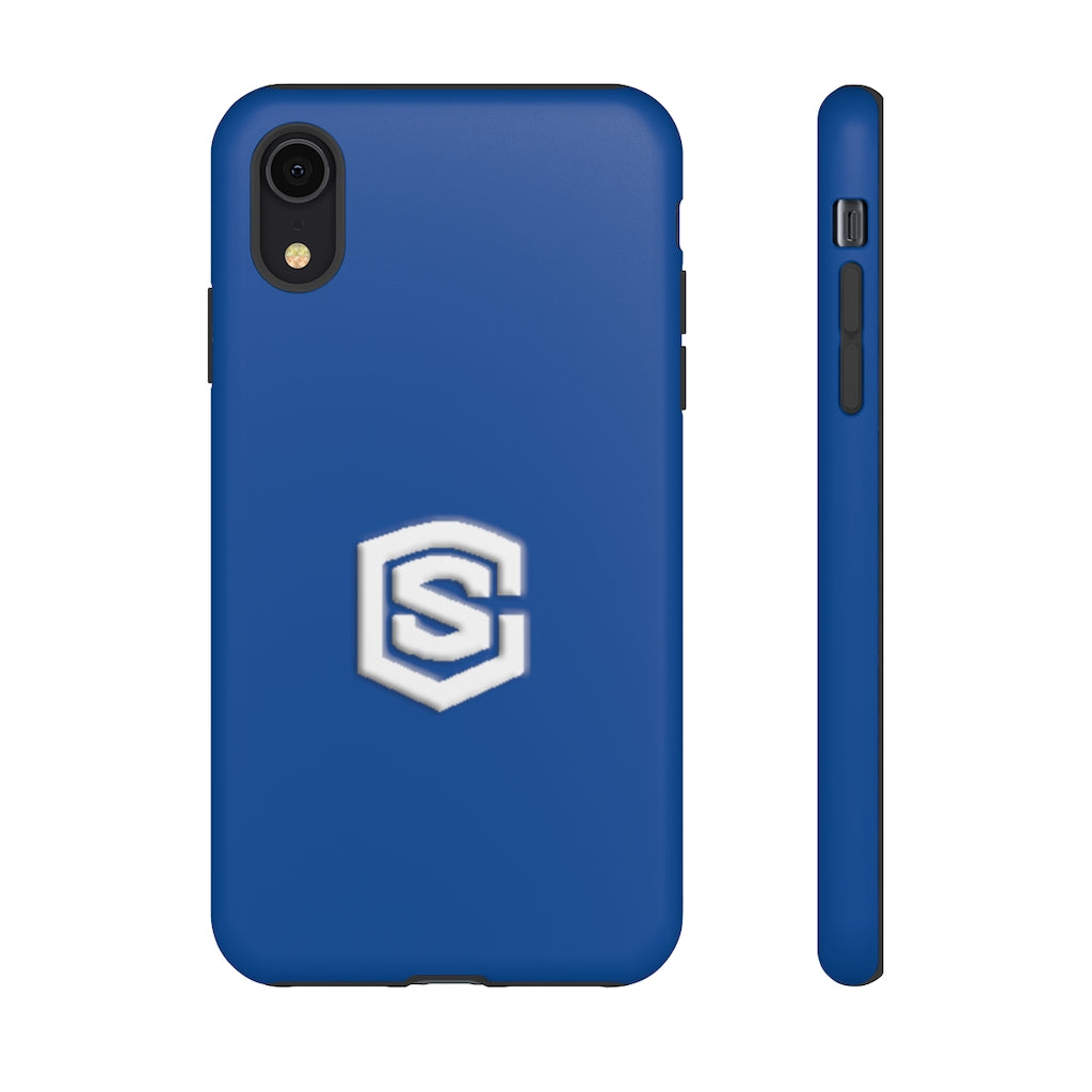 Blue Tough Cases White Logo