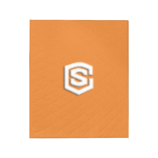 Orange Custom Quilt White Logo Custom Quilt 50" x 60"