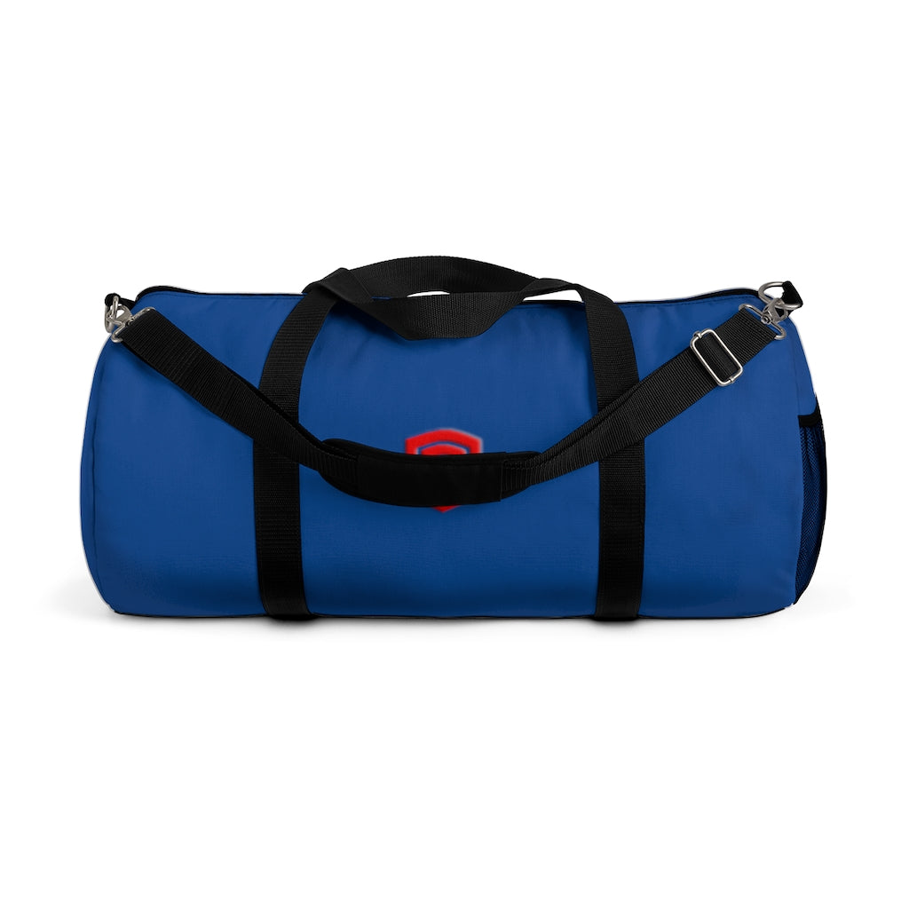 Blue Duffel Bag Red Logo
