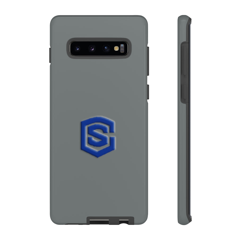 Grey Tough Cases Blue Logo
