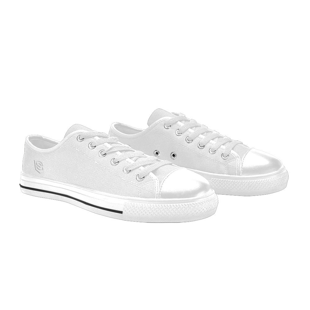 White logo Men's Classic Canvas Shoes (Model 018)
