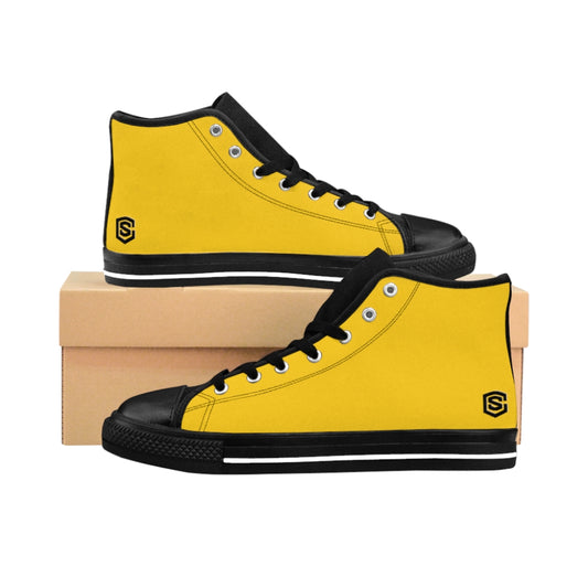 yellow Women's High-top Sneakers Black logo