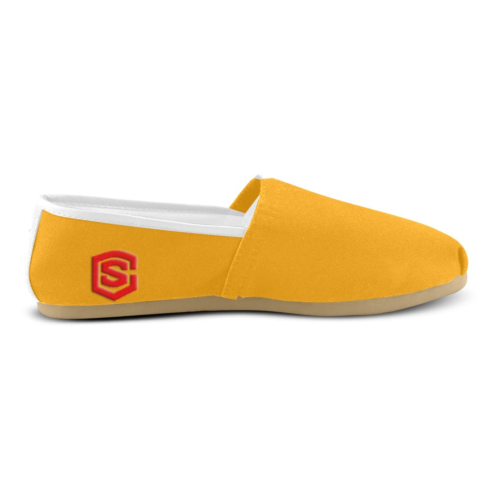 ORANGE casual shoes for women WITH RED LOGO Casual Canvas Women's Shoes (Model 004) (Designs are mirrored)