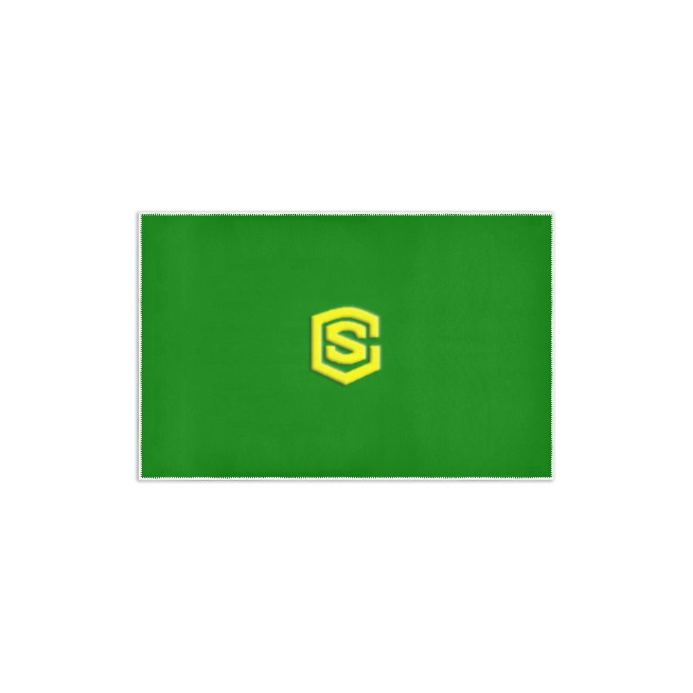 GREEN SMALL AREA RUG WITH YELLOW LOGO Area Rug 2.6' x 1.7'