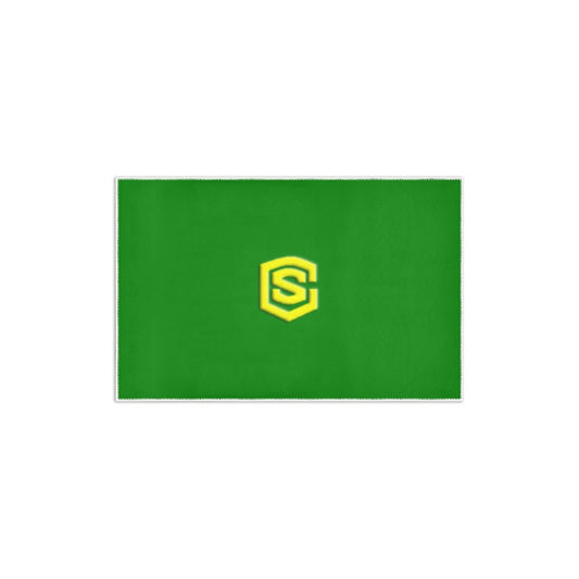 GREEN SMALL AREA RUG WITH YELLOW LOGO Area Rug 2.6' x 1.7'