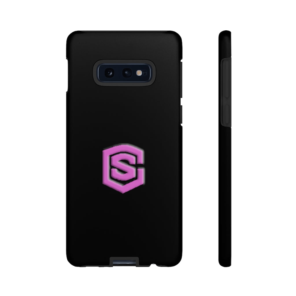 Black Tough Cases Pink Logo