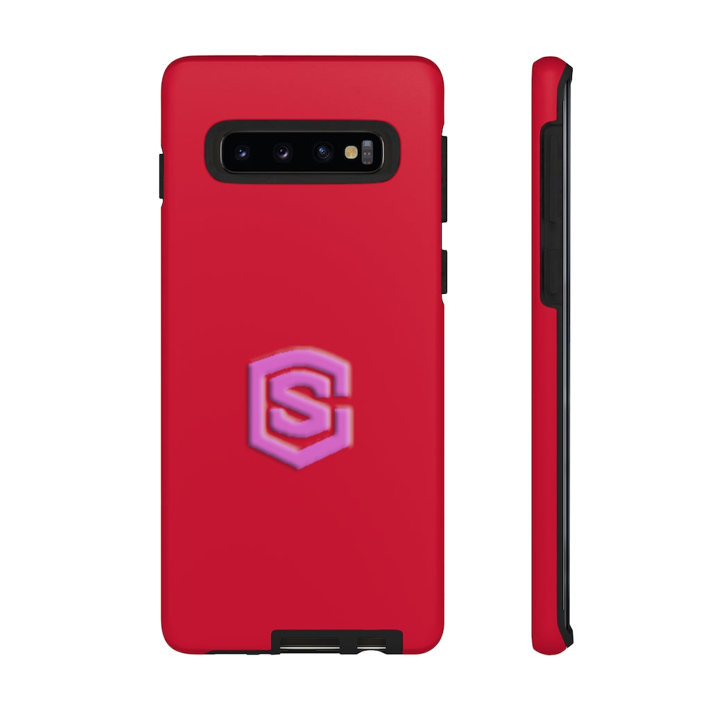 Red Tough Cases Pink Logo