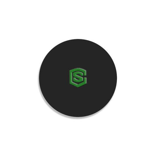 Black Round Coaster with Green Logo Round Coaster