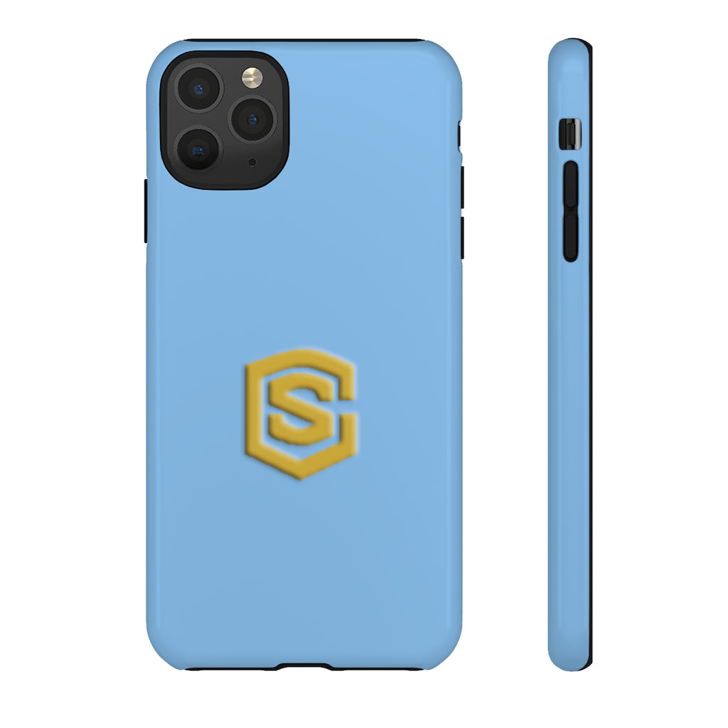 Blue Tough Cases Gold Logo