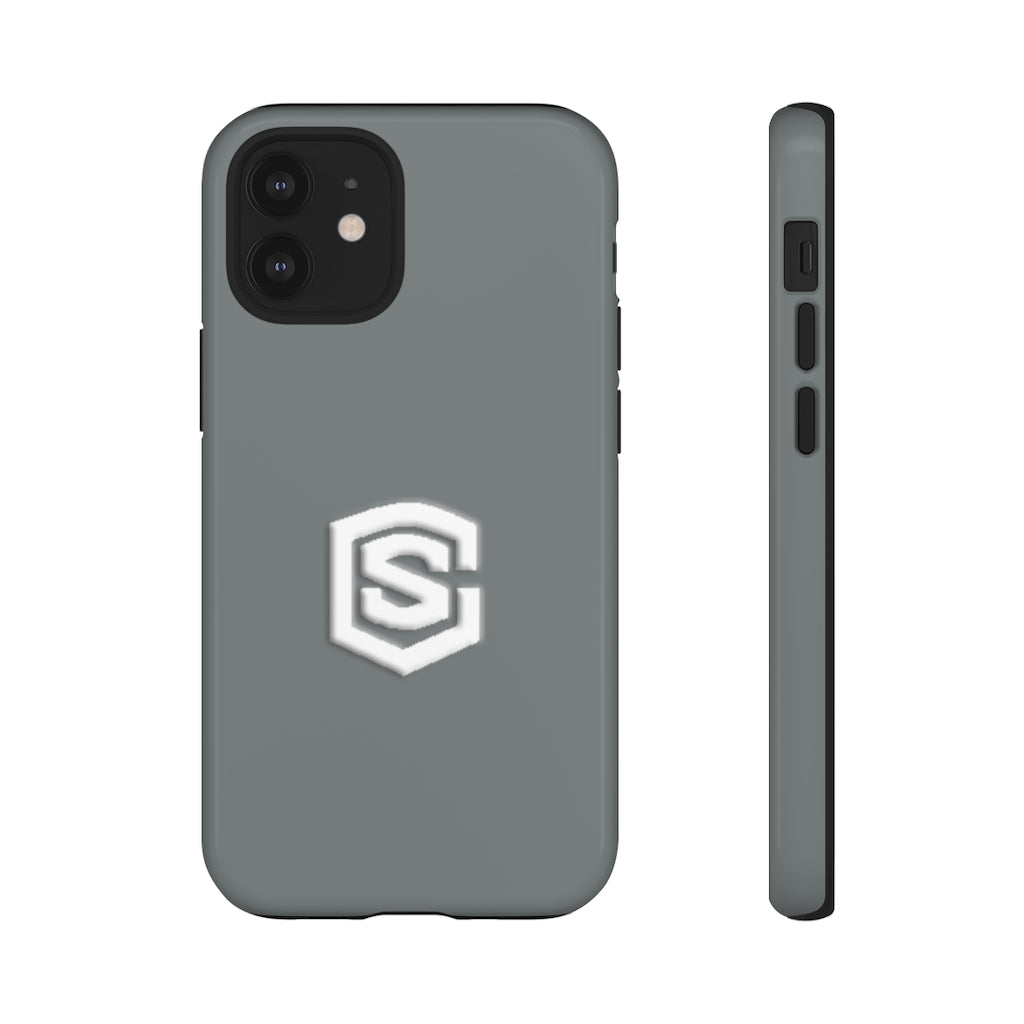 Grey Tough Cases White Logo