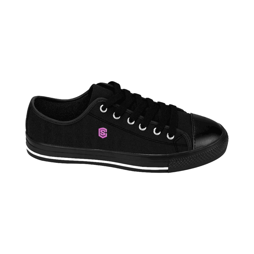 Black Men's Sneakers - pink logo